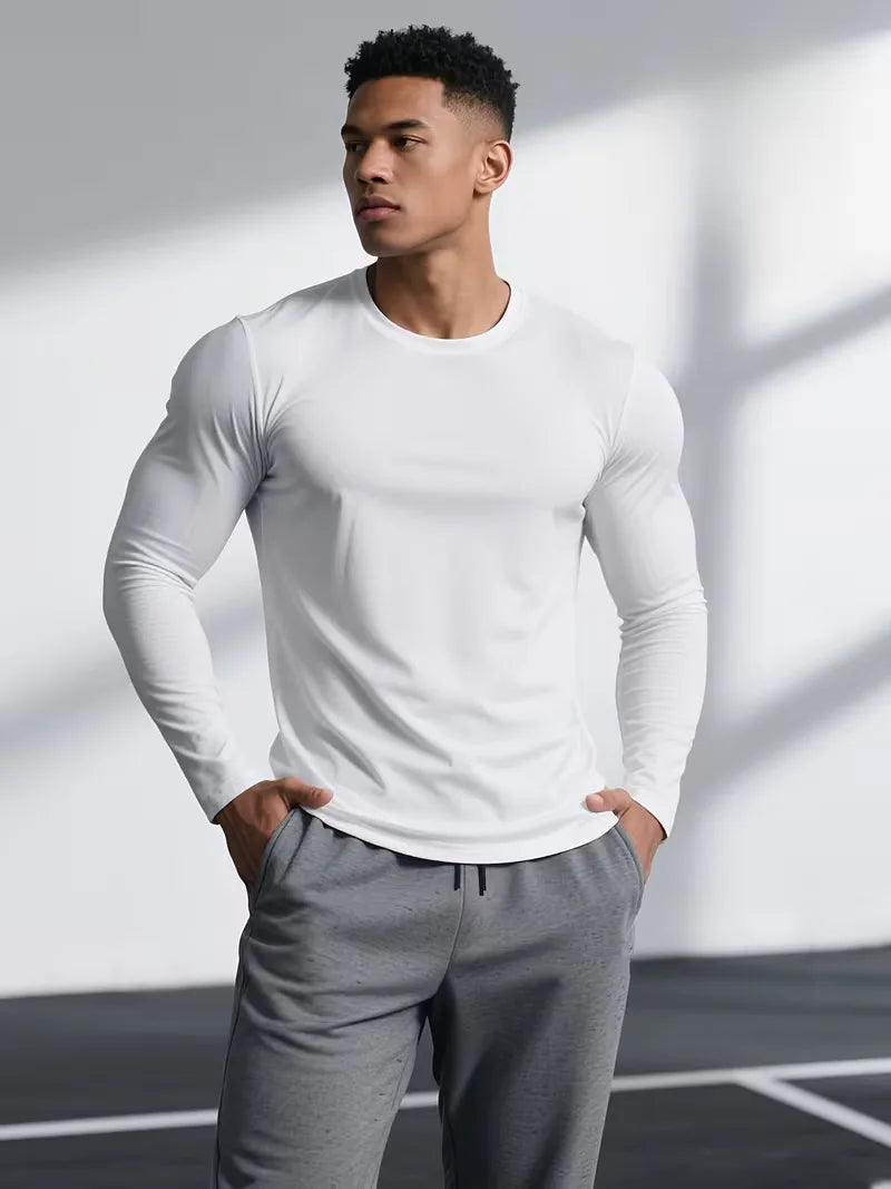 Longsleeve slim fit met crew neckline