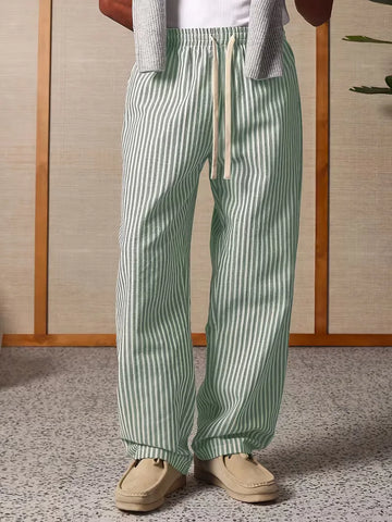 Gestreepte joggers met brede fit