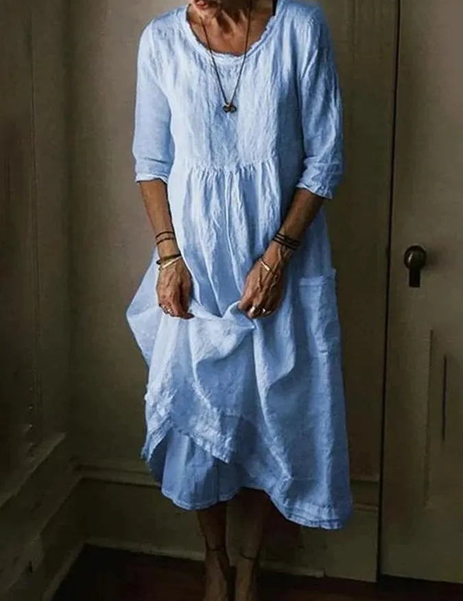 Sophie Linnen Damesjurk - Moeiteloze Elegantie en Comfort