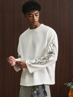 Oversized longsleeve met alfabetische print