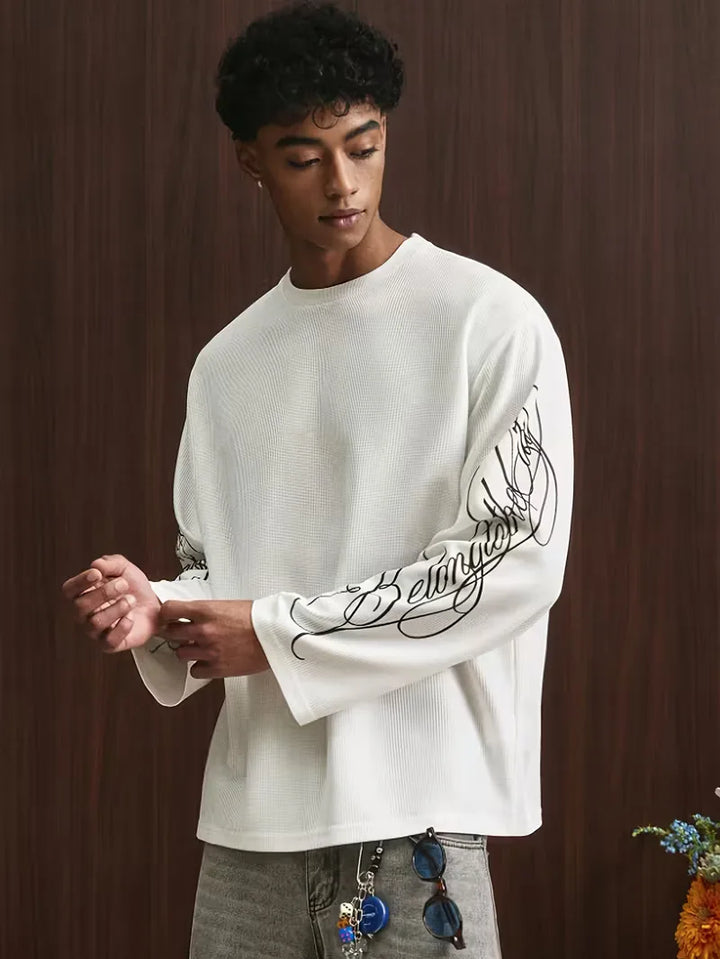 Oversized longsleeve met alfabetische print