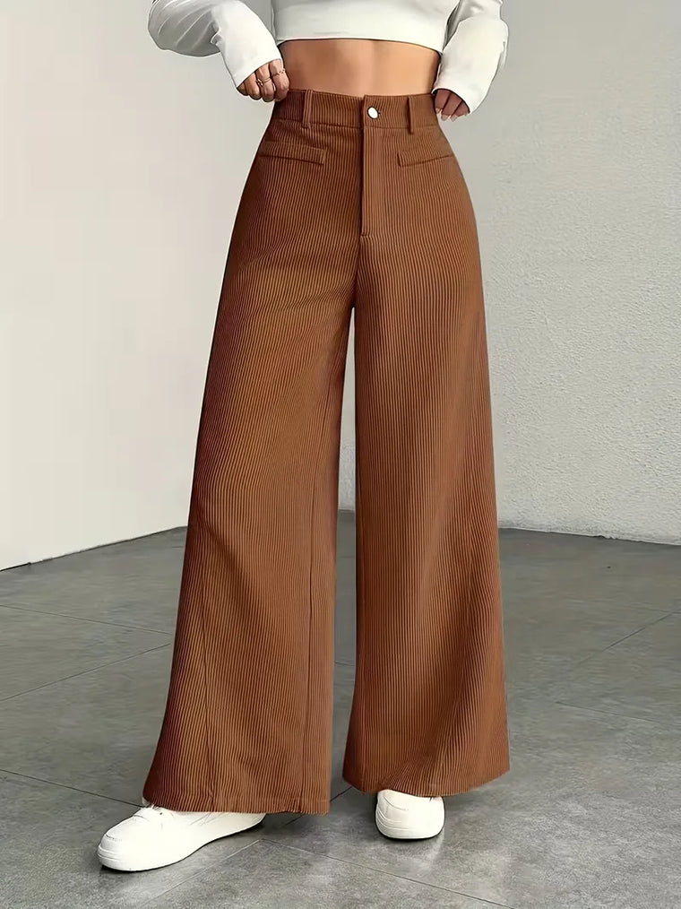 Wide leg broek met hoge taille