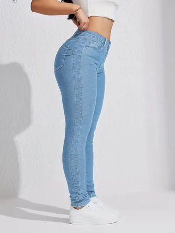 Skinny jeans met hoge taille