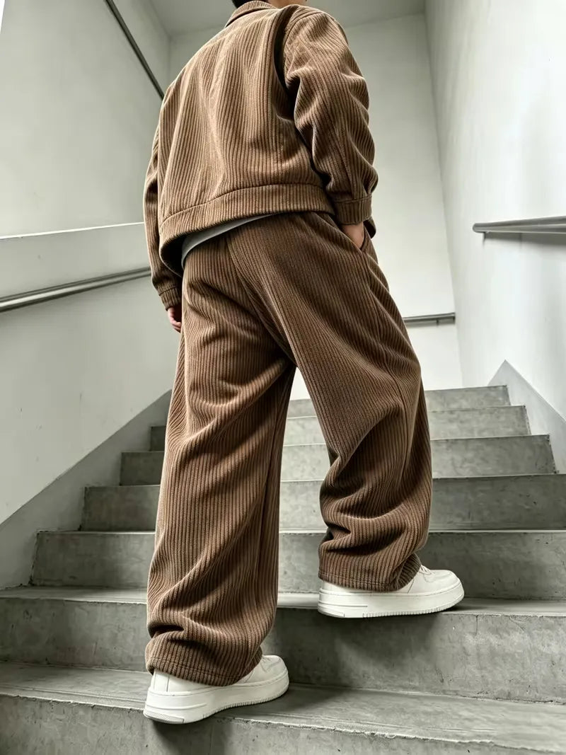Lounge set met corduroy textuur