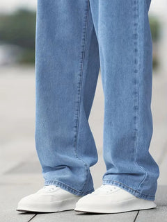 Straight jeans met mid-rise