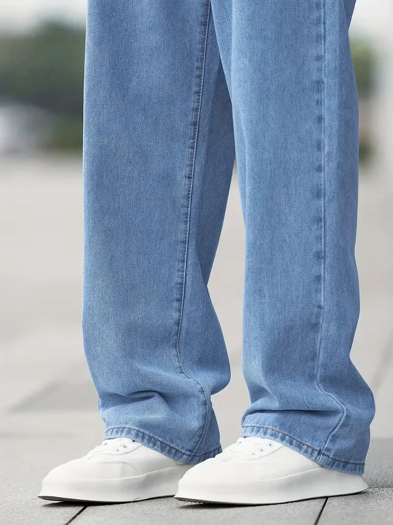 Straight jeans met mid-rise