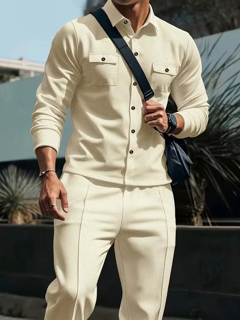 Lounge set met button-up cardigan