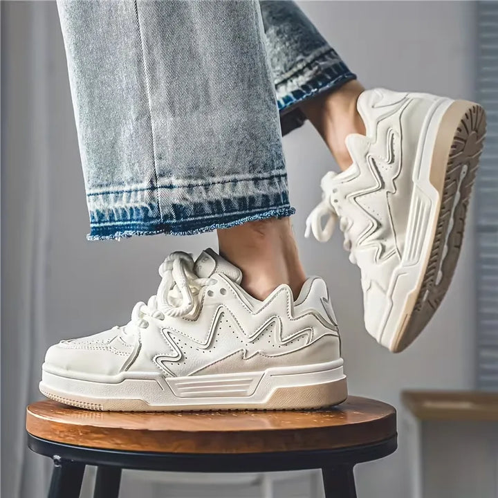 Lage sneakers met zigzag patroon