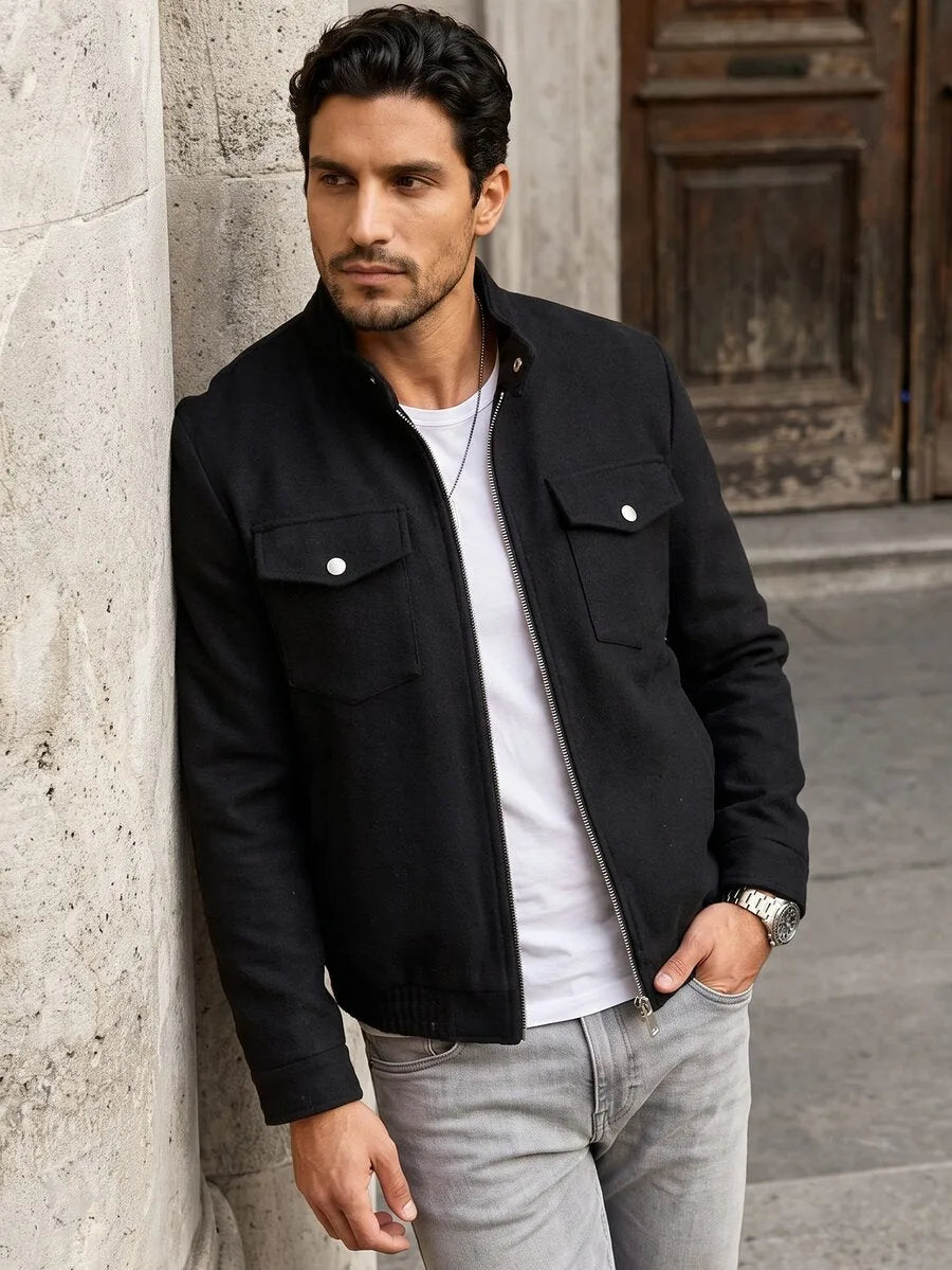 Bomberjack met collared neckline