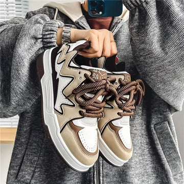 Lage sneakers met zigzag patroon
