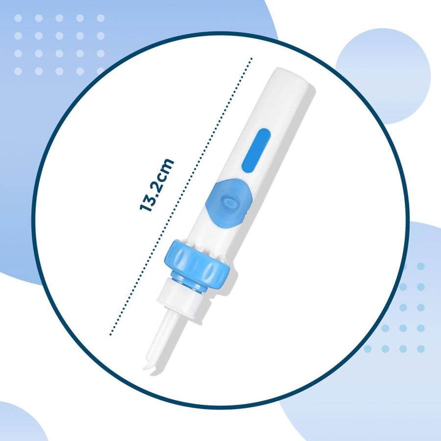 Veilig en effectief je oren reinigen met de Finn elektrische oorreiniger. Deze oorreiniger maakt gebruik van trillingen en zachte zuigkracht om oorsmeer en vuildeeltjes op een comfortabele manier te verwijderen. Gemakkelijk te bedienen, handig formaat voor op reis en veilig in gebruik voor zowel volwassenen als kinderen.