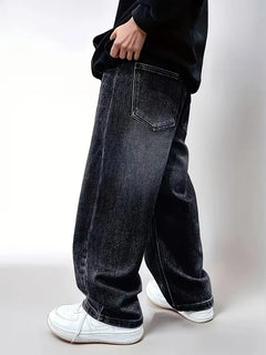 Loose fit jeans met wide leg