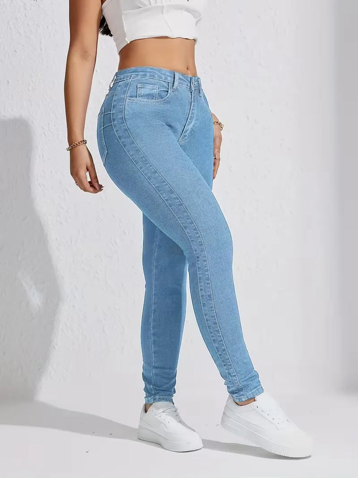Skinny jeans met high waist