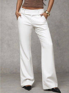 Zwarte wijde broek met knopen