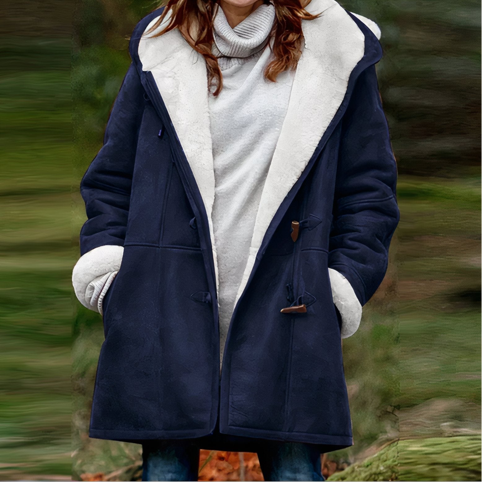 Eefje | Stijlvolle fluwelen cape in de kleur Marineblauw voor dames in stijl ideaal voor de herfst.
