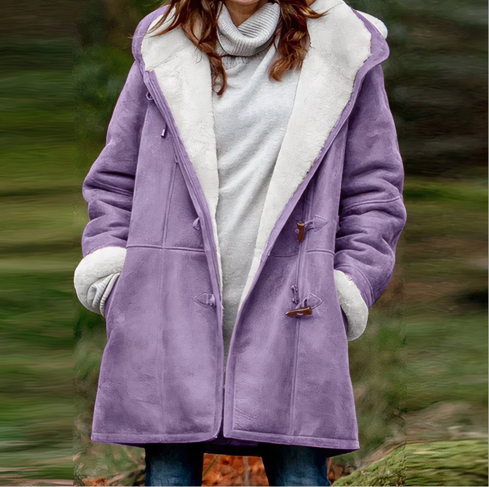Eefje | Stijlvolle fluwelen cape in de kleur Paars voor dames in stijl ideaal voor de herfst.