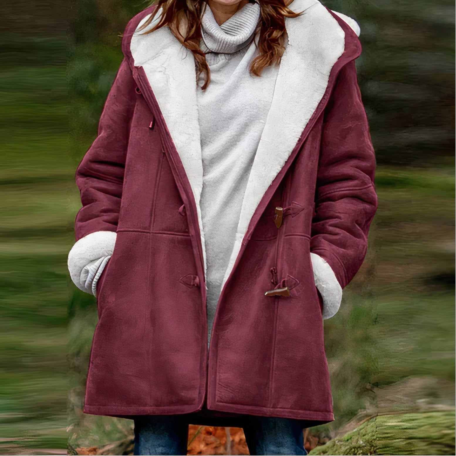 Eefje | Stijlvolle fluwelen cape in de kleur Wijnrood voor dames in stijl ideaal voor de herfst.