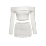 Eefje | Tweedelig sherpa set in de kleur Wit voor dames in Lounge stijl ideaal voor de zomer.