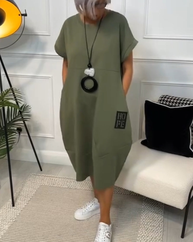 Eenvoudig mouwloos vrijetijdsjurkje in de kleur Groen voor dames in stijl ideaal voor de herfst.