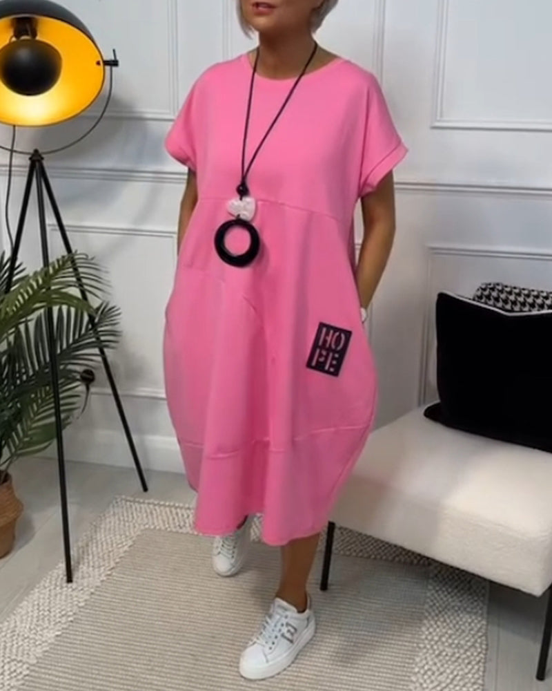 Eenvoudig mouwloos vrijetijdsjurkje in de kleur Roze voor dames in stijl ideaal voor de herfst.
