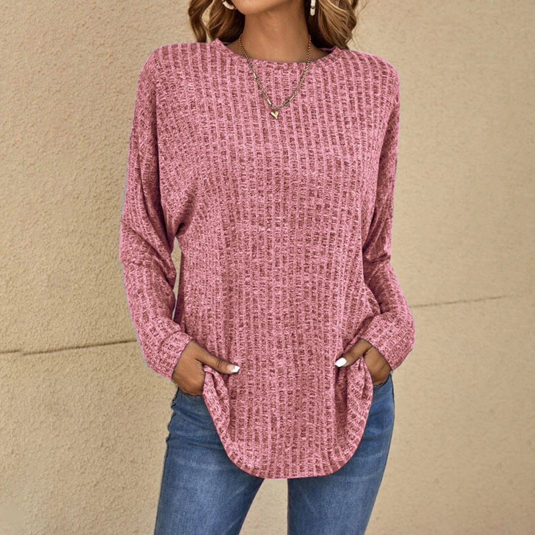 Elegant topje met lange mouwen in de kleur Roze voor dames in stijl geschikt voor alle seizoenen.