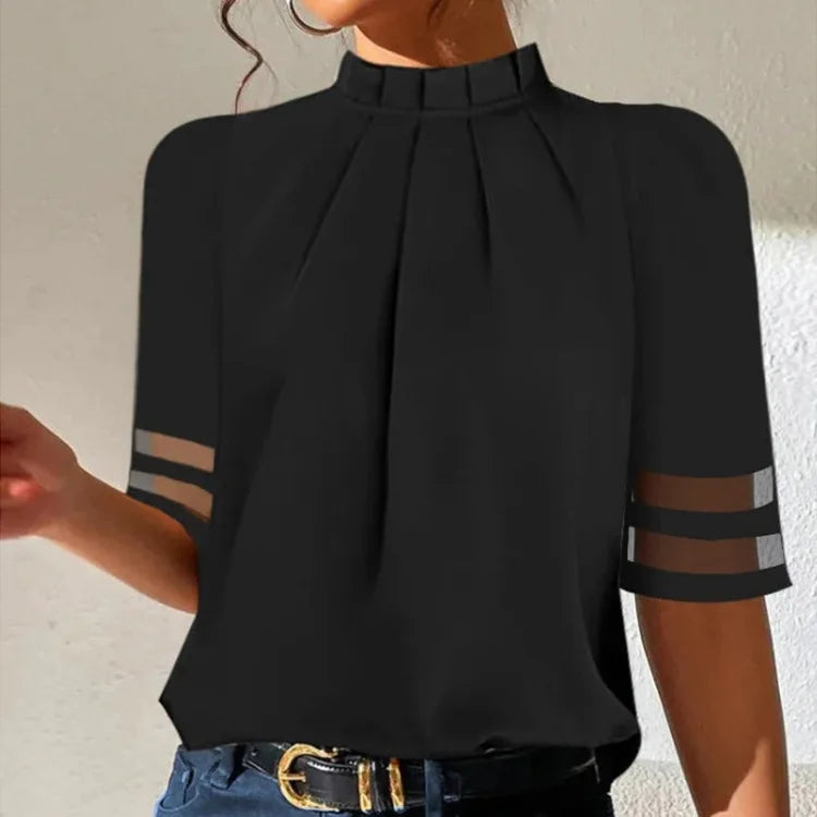 Elegante Schoudervrije Blouse in de kleur Korte mouw voor dames in stijl ideaal voor de lente.
