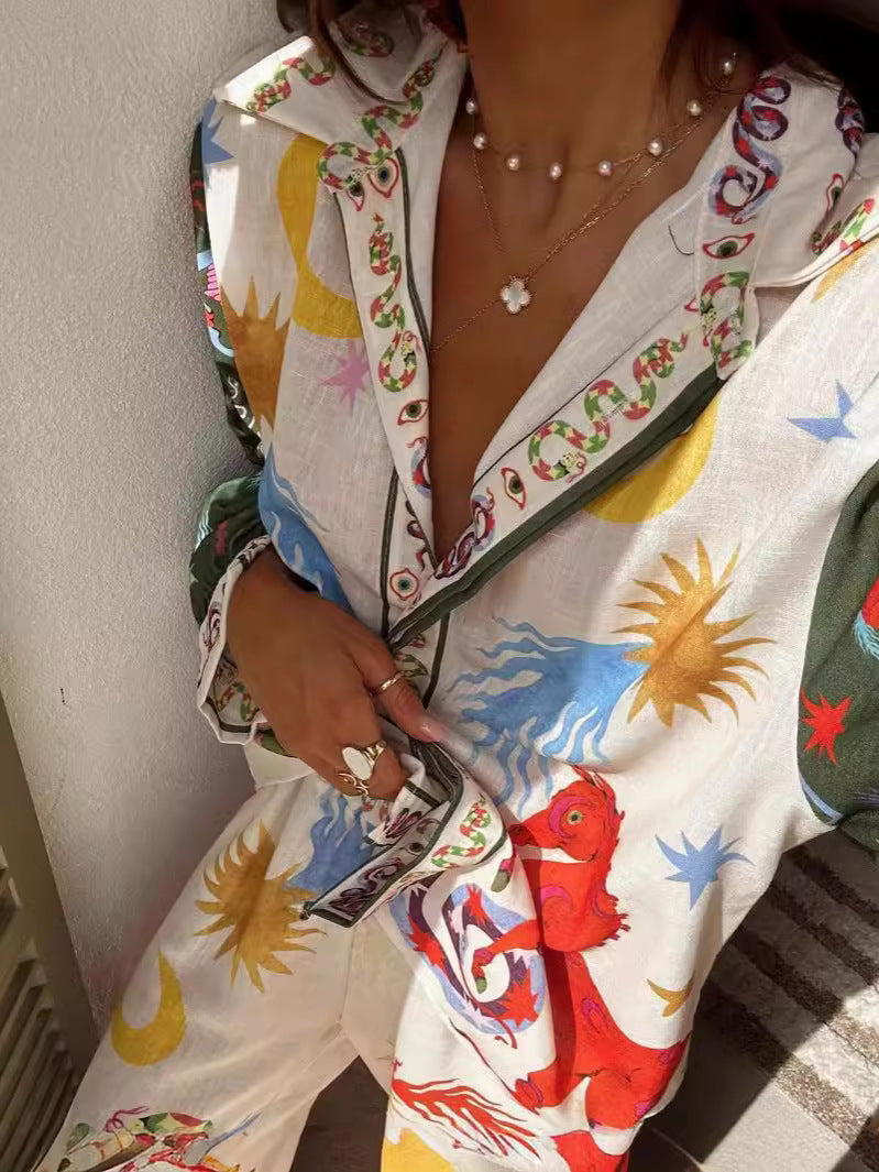 Elena | Luxe Casablanco-set in de kleur Gemengde kleur voor dames in stijl ideaal voor de zomer.