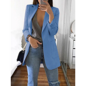 Elena | Slim-fit blazer in modern & stijlvol design in de kleur Blauw voor dames in Formal stijl geschikt voor alle seizoenen.