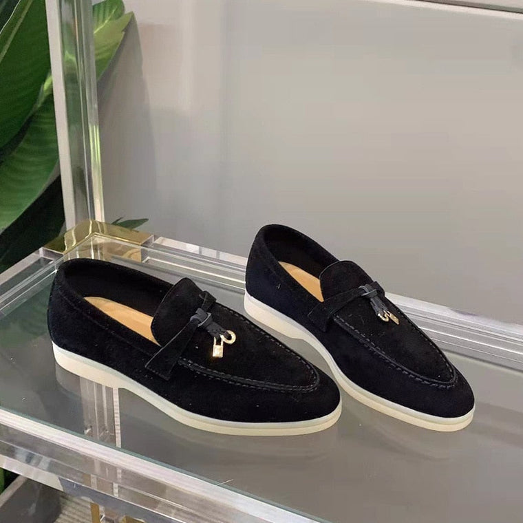 Stijlvolle Suede Dames Loafers - Elin
