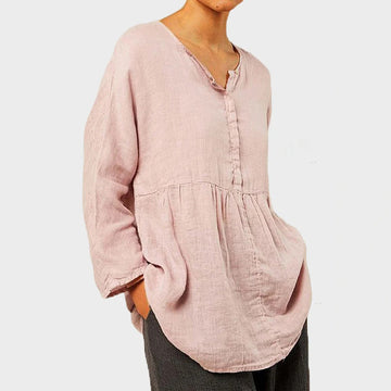 ELINE | Elegante en hoogwaardige damesblouse in de kleur Roze voor dames in stijl ideaal voor de herfst.