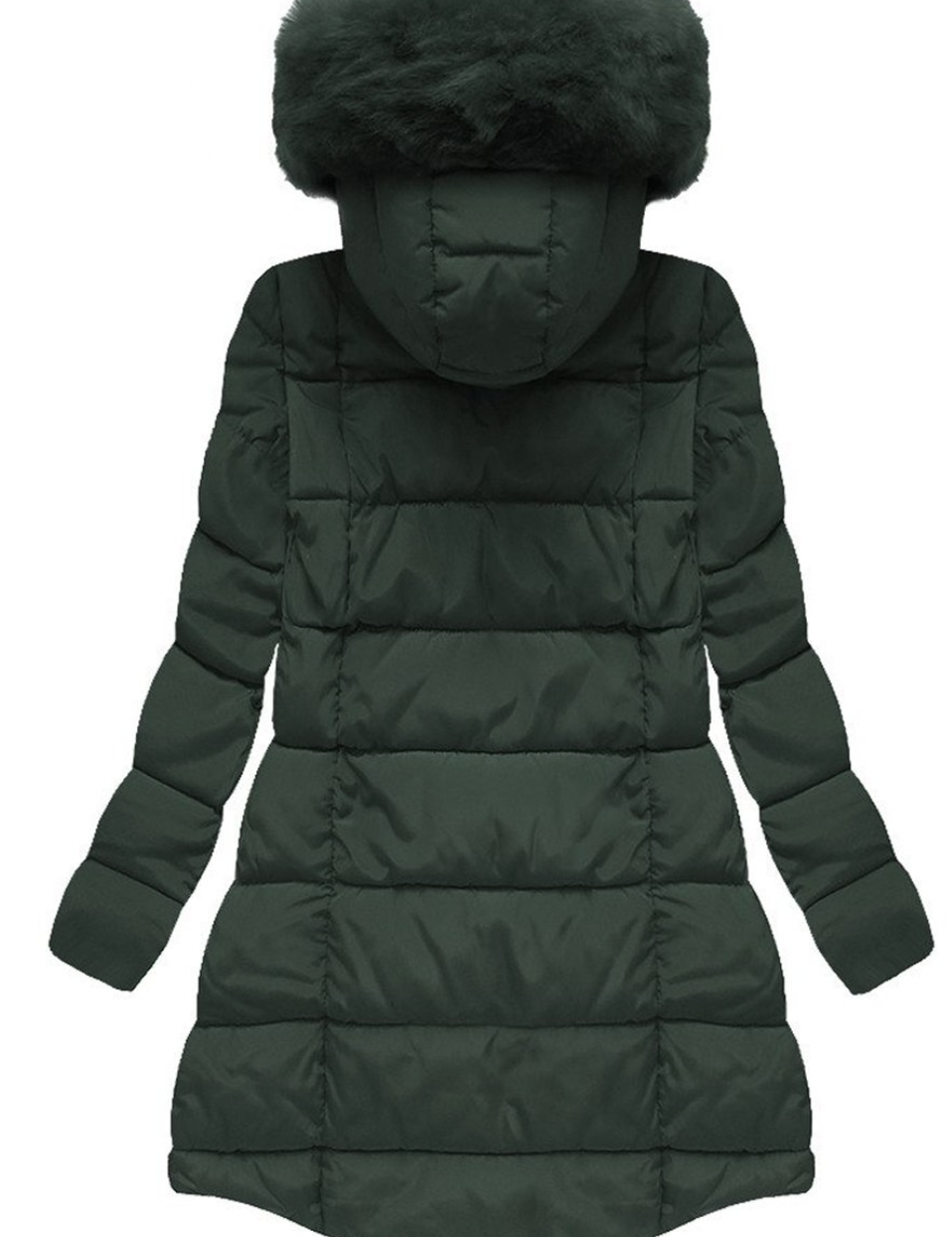 Elisabeth | Gewatteerde jas met pluche voering in de kleur Groen voor dames in stijl ideaal voor de winter