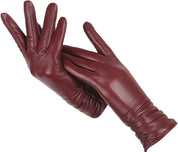 Elise | Klassieke & stijlvolle leren handschoenen in de kleur Bordeaux voor dames in Heritage stijl ideaal voor de winter