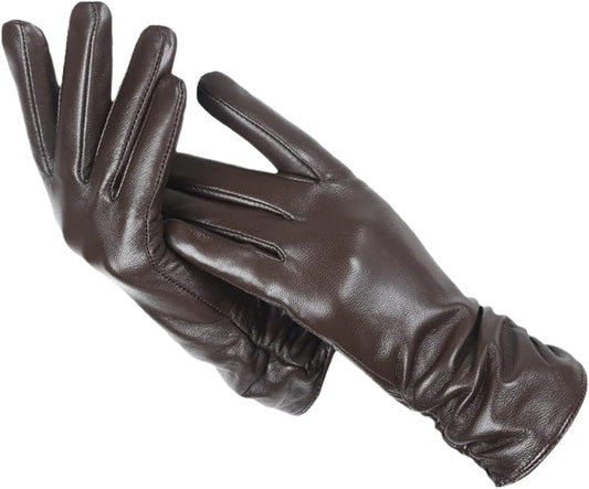 Elise | Klassieke & stijlvolle leren handschoenen in de kleur Donkerbruin voor dames in Heritage stijl ideaal voor de winter