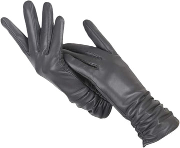 Elise | Klassieke & stijlvolle leren handschoenen in de kleur Donkergrijs voor dames in Heritage stijl ideaal voor de winter