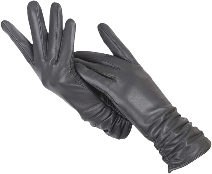 Elise | Klassieke & stijlvolle leren handschoenen in de kleur Donkergrijs voor dames in Heritage stijl ideaal voor de winter