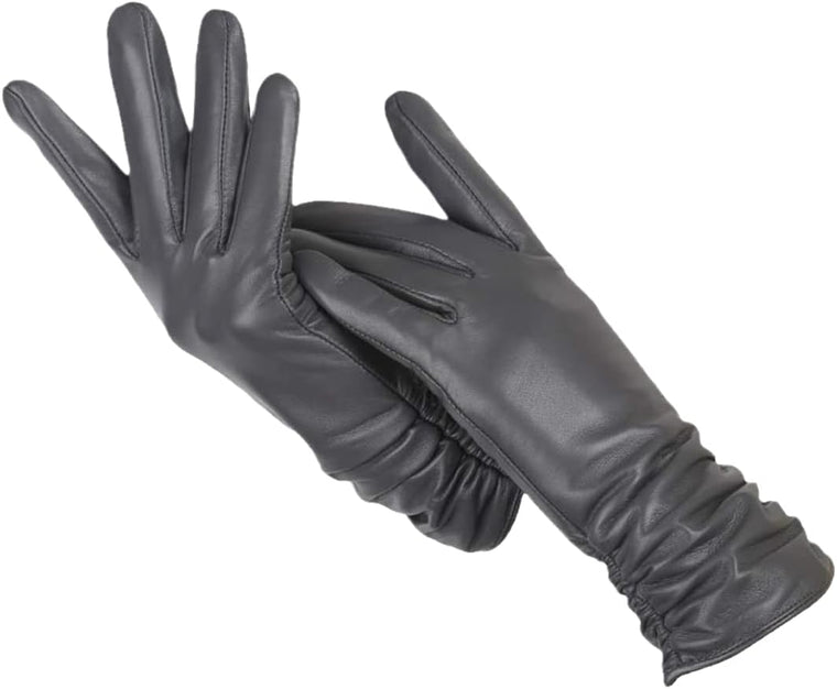 Elise | Klassieke & stijlvolle leren handschoenen in de kleur Donkergrijs voor dames in Heritage stijl ideaal voor de winter