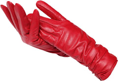 Elise | Klassieke & stijlvolle leren handschoenen in de kleur Rood voor dames in Heritage stijl ideaal voor de winter