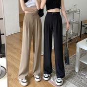 Elke | Brede stijlvolle pantalon in de kleur Wit voor dames in Formal stijl ideaal voor de lente.