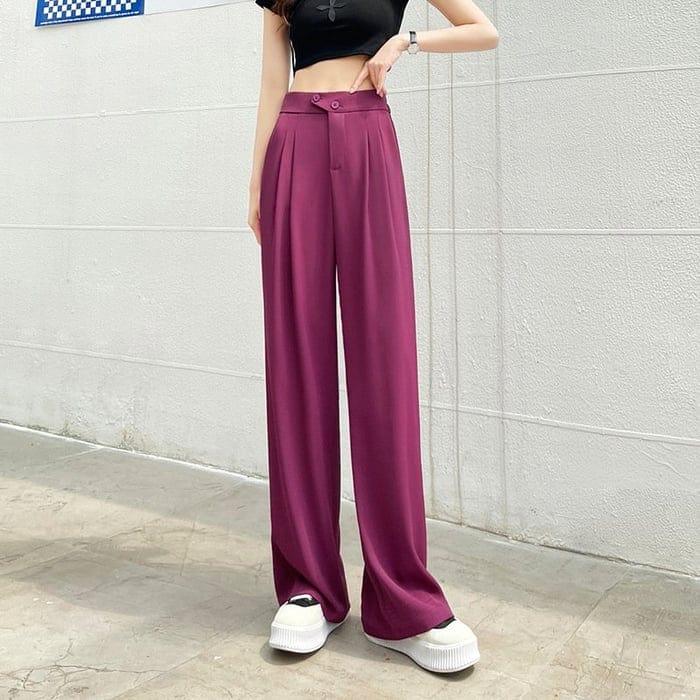 Elke | Brede stijlvolle pantalon in de kleur Fuchsia voor dames in Formal stijl ideaal voor de lente.