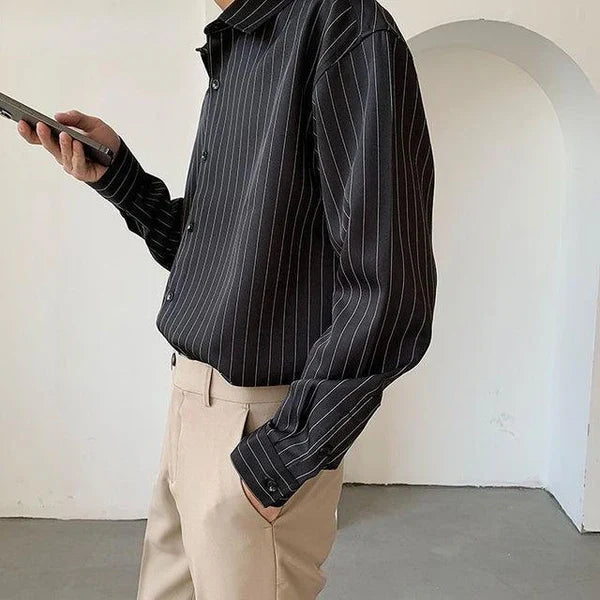 Emiel | Stijlvolle shirt in de kleur Zwart voor in stijl ideaal voor de herfst.