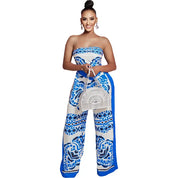 Emma | Hemd en rechte broek set in de kleur Blauw voor dames in Smart-casual stijl ideaal voor de zomer.