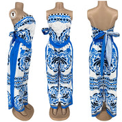 Emma | Hemd en rechte broek set in de kleur Blauw voor dames in Smart-casual stijl ideaal voor de zomer.