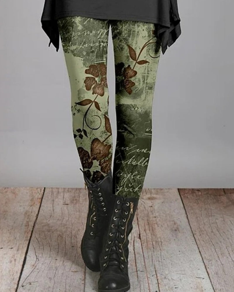 Erna | Retro legging voor vrouwen in etnische stijl in de kleur Gemengde kleur voor dames in stijl ideaal voor de herfst.