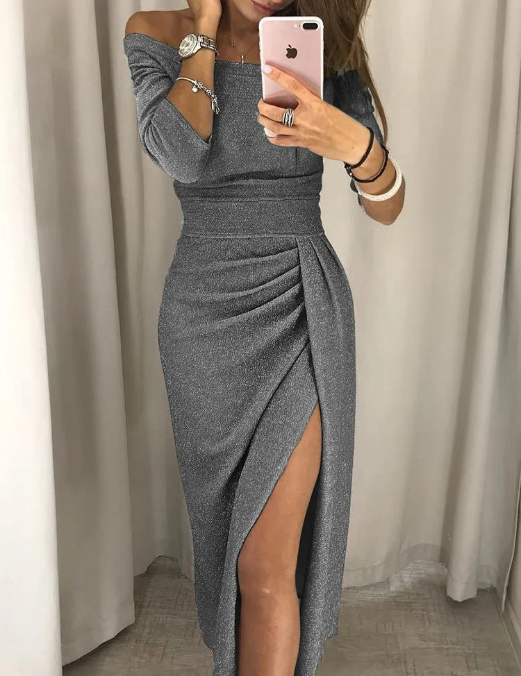Elegante jurk, geïnspireerd op de sterrenhemel. Deze jurk straalt verleidelijke pracht uit met prachtige details en geraffineerde patronen. Comfortabel en geschikt voor alle seizoenen.