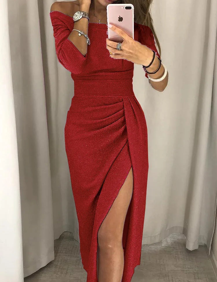 Elegante jurk, geïnspireerd op de sterrenhemel. Deze jurk straalt verleidelijke pracht uit met prachtige details en geraffineerde patronen. Comfortabel en geschikt voor alle seizoenen.