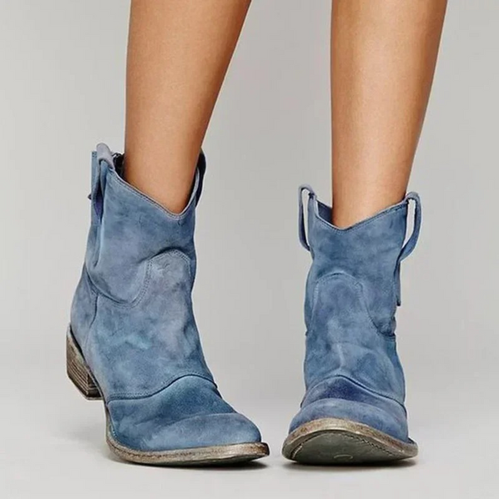 Esmée | Lederen cowboylaarzen voor dames in diverse kleuren in de kleur Blauw voor dames in stijl ideaal voor de herfst.
