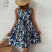 Esmée | Zomerjurk met boho uitstraling in de kleur Blauw voor dames in stijl ideaal voor de zomer.