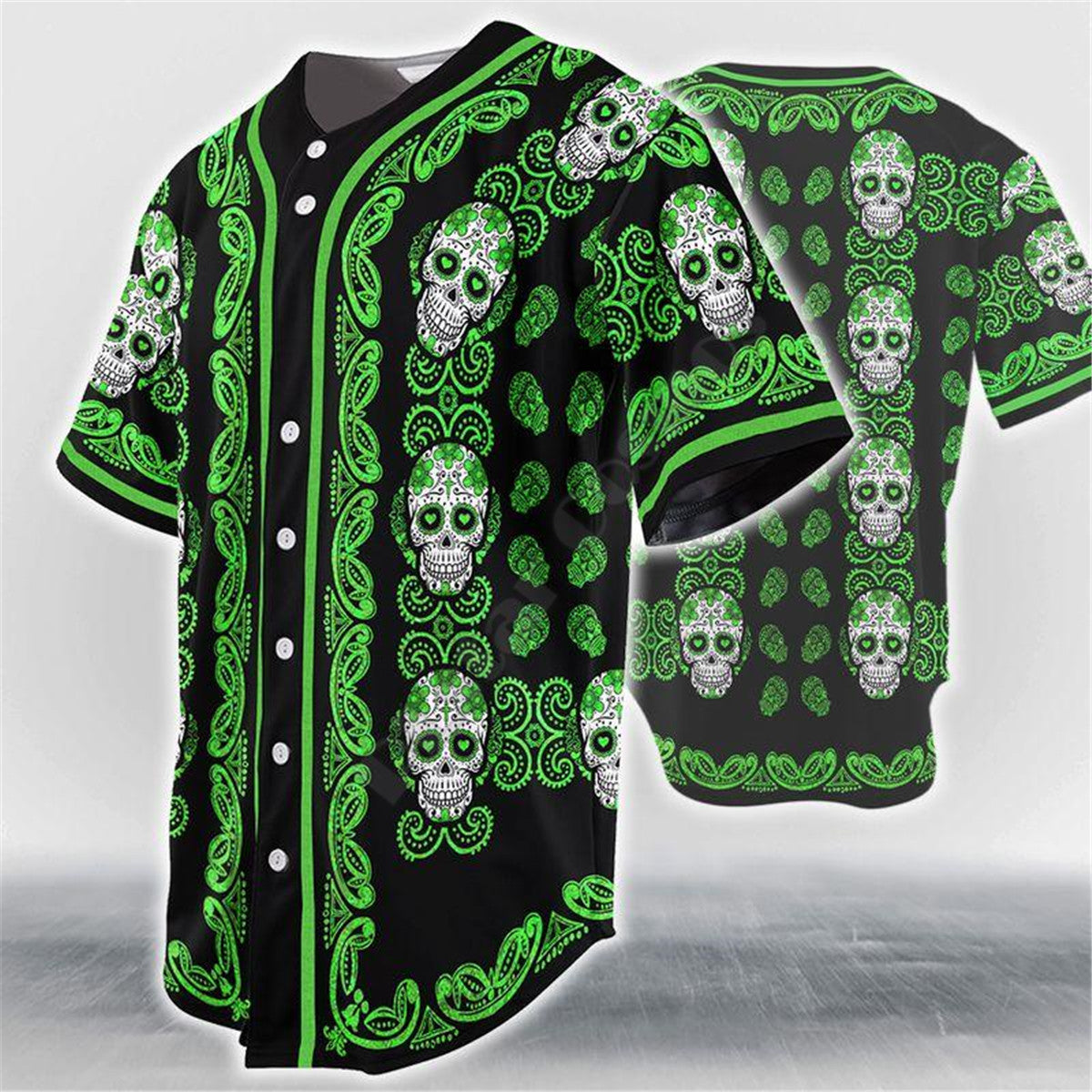 Eugen | Honkbal schedel shirt in de kleur Groen voor heren in stijl ideaal voor de lente.