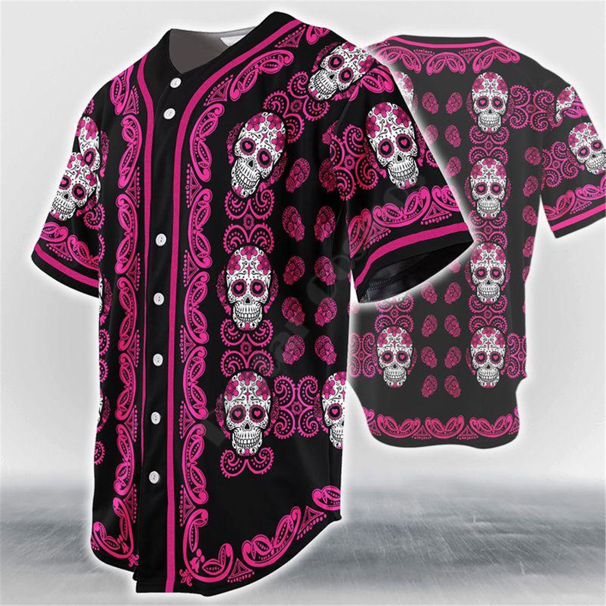 Eugen | Honkbal schedel shirt in de kleur Roze voor heren in stijl ideaal voor de lente.
