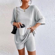Eva | Casual 2-delige set in de kleur Blauw voor dames in stijl ideaal voor de zomer.